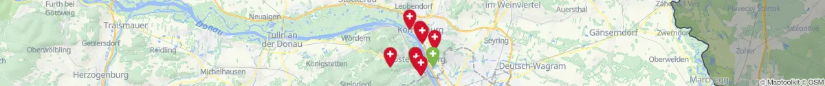 Kartenansicht für Apotheken-Notdienste in der Nähe von Klosterneuburg (Tulln, Niederösterreich)
